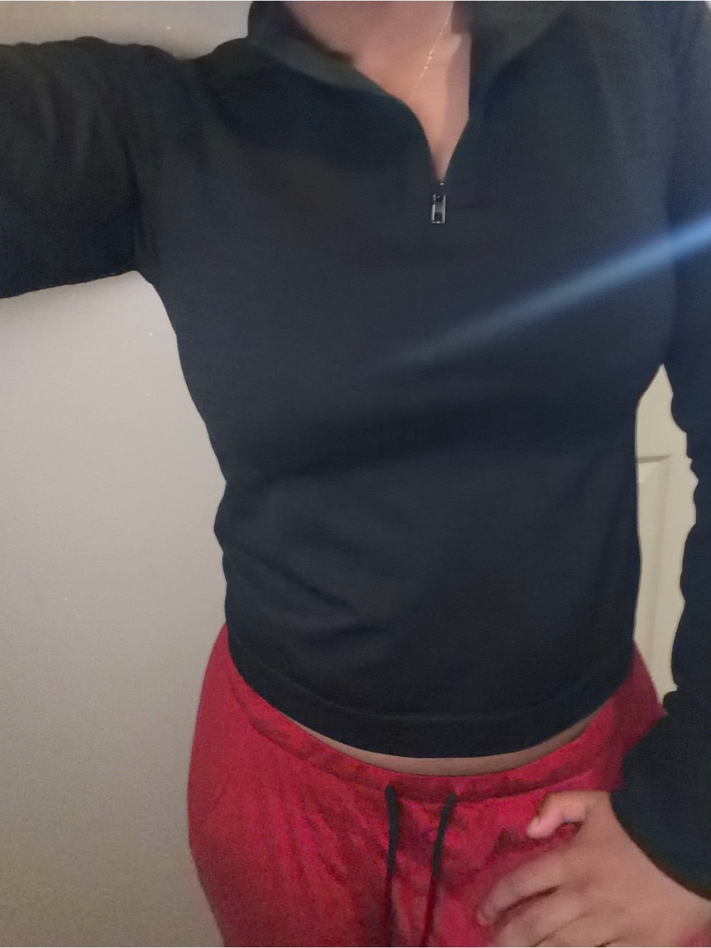 PINK Victoria's Secret Black Half-Zip Pullover